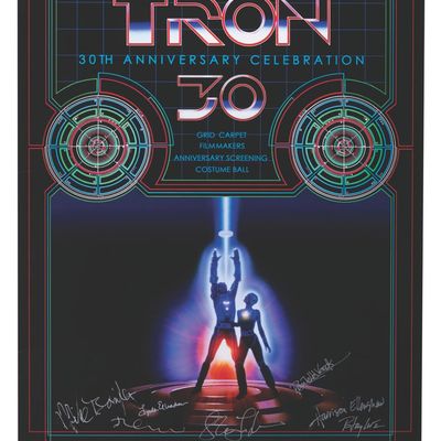 A Multi-Signed "TRON" 30th Anniversary Celebration Poster.