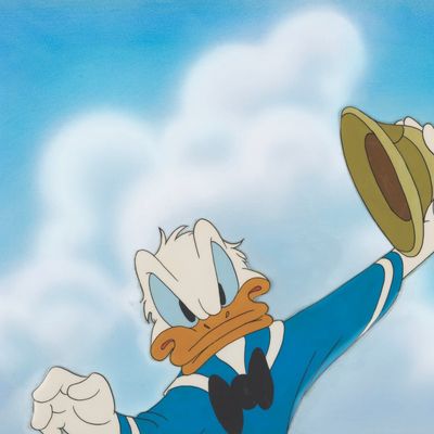 A Donald Duck Production Cel from "Frank Duck Brings'em Back Alive."
