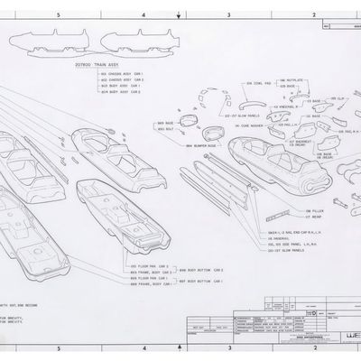 An Original Space Mountain Ride Vehicle Schematic.