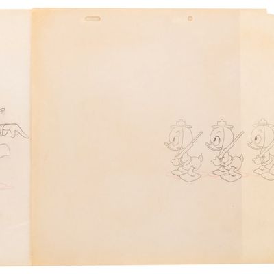 A Pair of Donald Duck & Nephews Original Production Drawings.