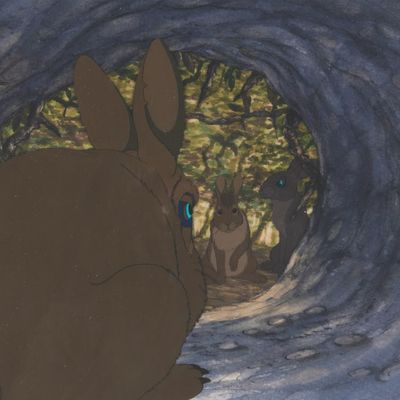 "Watership Down" Original Production Cels and Matching Background.