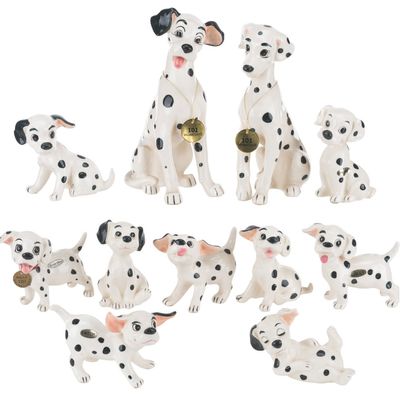 A Collection of "One Hundred and One Dalmatians" Figurines.