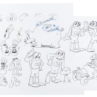 A Grim Natwick Signed Collection of "Flip the Frog" Model Sheets.