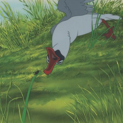 A "Watership Down" Original Production Cel and Matching Production Background.