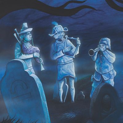 An Original Haunted Mansion Graveyard Band Painting.