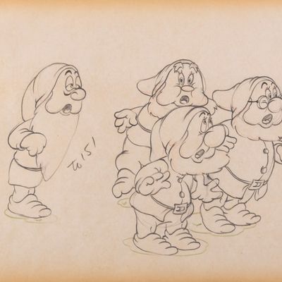 A "Snow White and the Seven Dwarfs" Production Drawing.