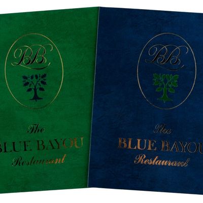 A Pair of Blue Bayou Restaurant Menus.