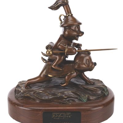 A Bronze Chip'n' Dale "Dragon Around" Sculpture.