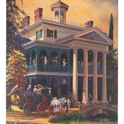 A Rare Haunted Mansion "The Guests Arrive" Canvas Print.