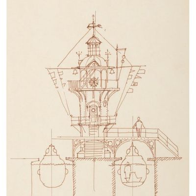 A Captain Nemo Lighthouse and Signal Tower Concept Drawing.