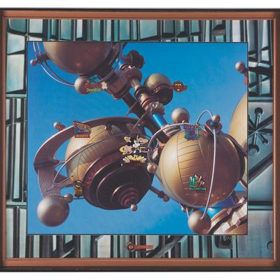 A Framed New Tomorrowland 1998 8-Piece Pin Set.