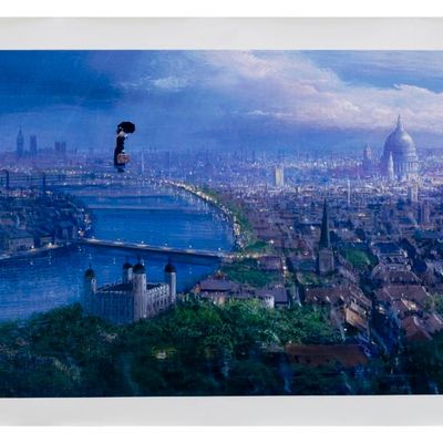 A Peter Ellenshaw Signed "Mary Poppins" Print.