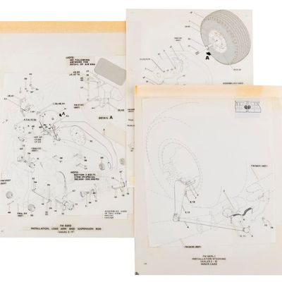 A Set of Monorail Wheel Assembly Diagram Layouts.
