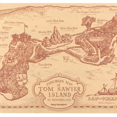 A Tokyo Disneyland Explorer's Map of Tom Sawyer Island.