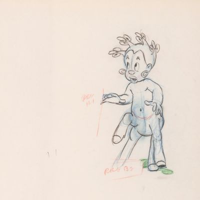 A Rare "Fantasia" Sunflower Production Drawing.