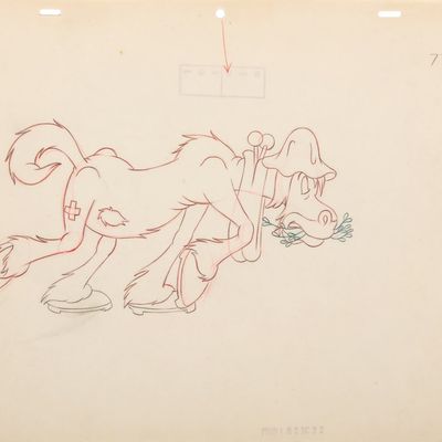 An Original Tom & Jerry "Mouse Cleaning" Production Drawing.