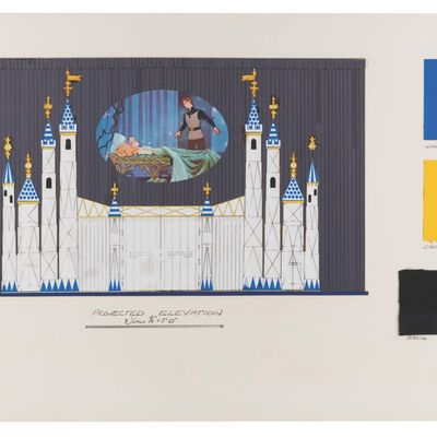 A Disney on Parade Castle Elevation and Design Sample Board.