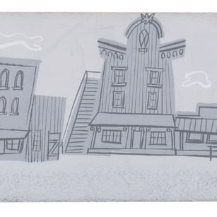 A "The Saga of Windwagon Smith" Town Concept Painting.