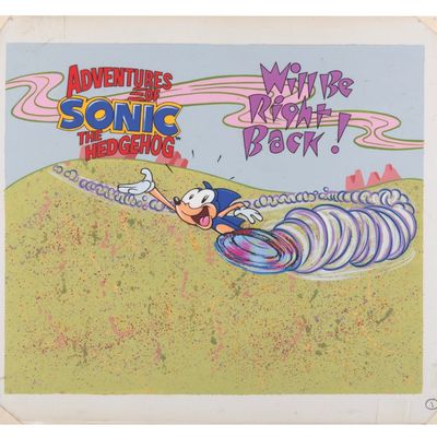 An "Adventures of Sonic the Hedgehog" Production Cel & Background.