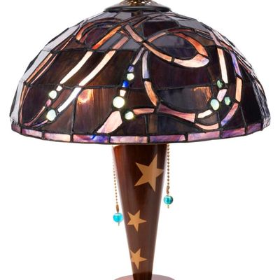 A "Fantasia" Sorcerer Mickey Stained Glass Lamp.