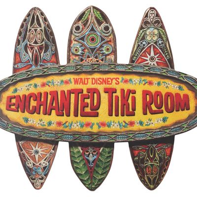 A Walt Disney's Enchanted Tiki Room Sign Replica.