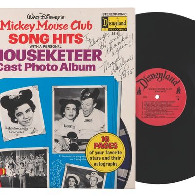 A Signed "Mickey Mouse Club Song Hits with Cast Photo Album" Record.
