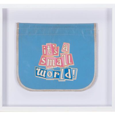 An It's A Small World Crowd Control Flag.