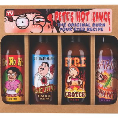 A "Family Guy"/Hot Ones Pete's Hot Sauce Set.