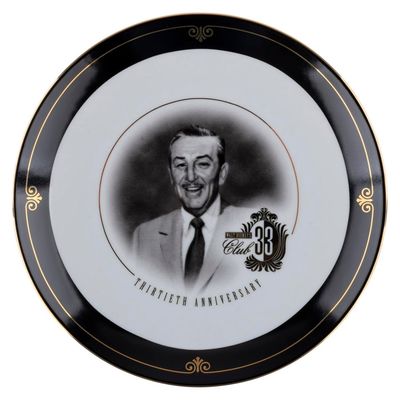 A Club 33 Walt Disney 30th Anniversary Plate.
