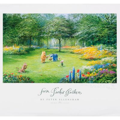 A Peter Ellenshaw Signed "From Pooh's Garden" Print.