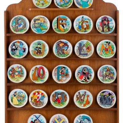 A Complete Set of Disney A-Z Alphabet Plates.