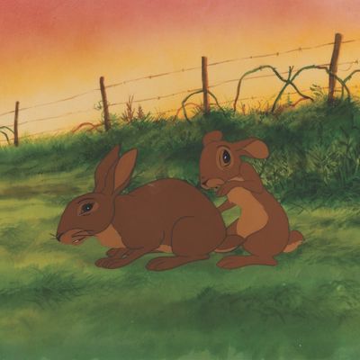 "Watership Down" Production Cels and Production Background.