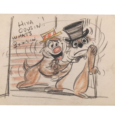 An Original Chip'n' Dale Storyboard Drawing.