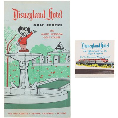 A Disneyland Hotel Matchbook and Golf Scorecard.