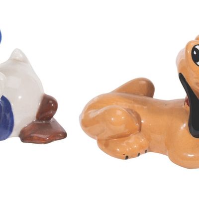 A Pair of Donald Duck and Pluto Ceramic Figurines.