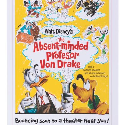 A "The Absent-minded Professor Von Drake" Production Art Poster.