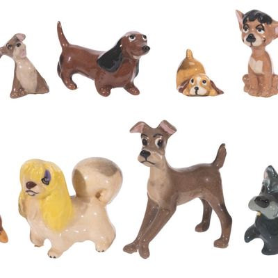 A Collection of "Lady and the Tramp" Figurines.