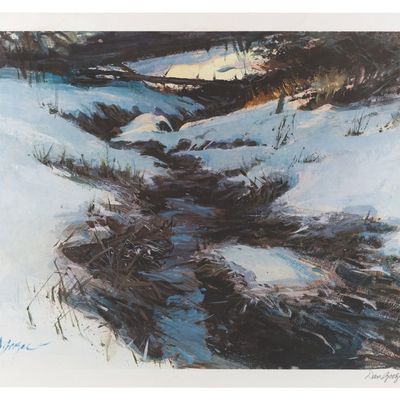 A Dan Goozee Winter Landscape Lithograph.