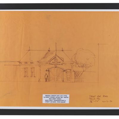 A Bill Martin Main Street Car Barn Original Concept Drawing.