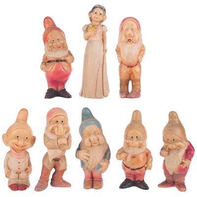 A "Snow White and the Seven Dwarfs" Celluloid Figurine Set.