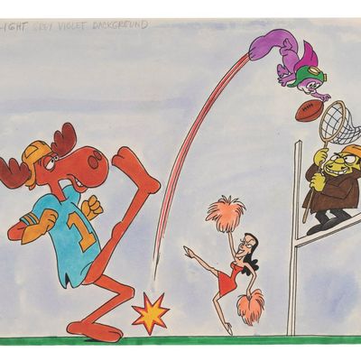 A Rocky and Bullwinkle Scene Cel #14 Original Color Guide.