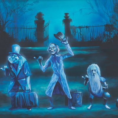 An Original Haunted Mansion Hitchhiking Ghosts Painting.