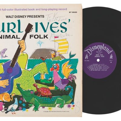 A Signed "Burl Ives' Animal Folk" Illustrated Record.
