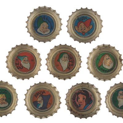 A Collection of "Snow White" Pepsi Bottle Caps.