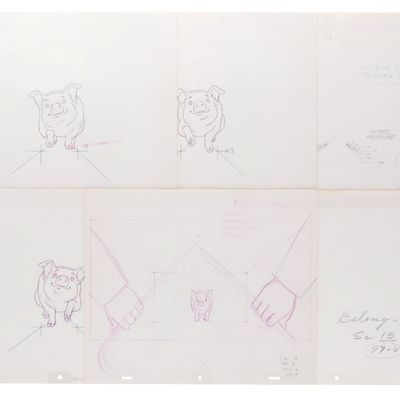 A Collection of "Charlotte's Web" Production Drawings.