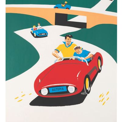 A Tomorrowland Autopia Attraction Poster.