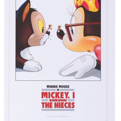 A "Mickey, I Shrunk The Nieces" Production Art Poster.