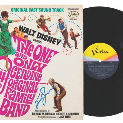 A Kurt Russell Signed "The One and Only, Genuine, Original Family Band" Soundtrack Record.