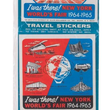 A Set of Official New York World's Fair Travel Stickers.