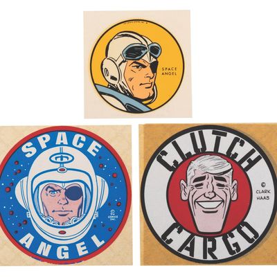 A Set of "Clutch Cargo" and "Space Angel" Stickers.
